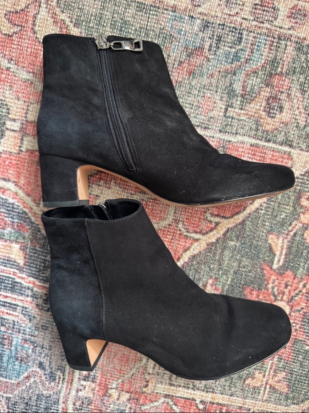 Joan Oloff black heeled leather boots W7.5